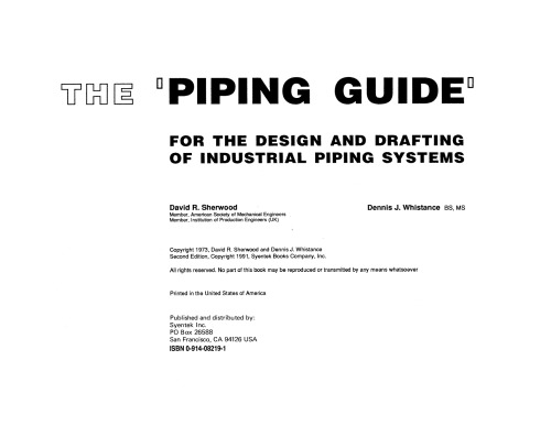 The piping guide : for the design and drafting of industrial piping systems