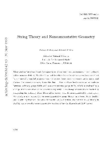 String Theory And Noncommutative Geometry