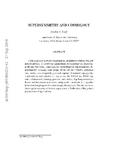 Supersymmetry and Cosmology