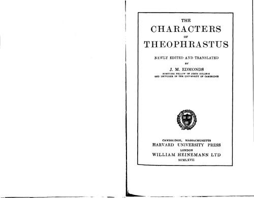 The Characters of Theophrastus