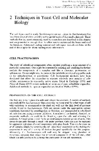 Techniques in Molecular and cellular Biology