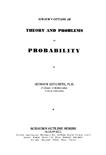 Theory and problems of probability