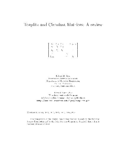 Toeplitz and Circulant Matrices. A review