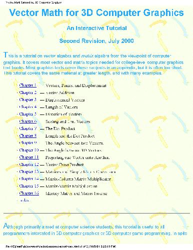 Vector Math for 3D Computer Graphics. Interactive Tutorial