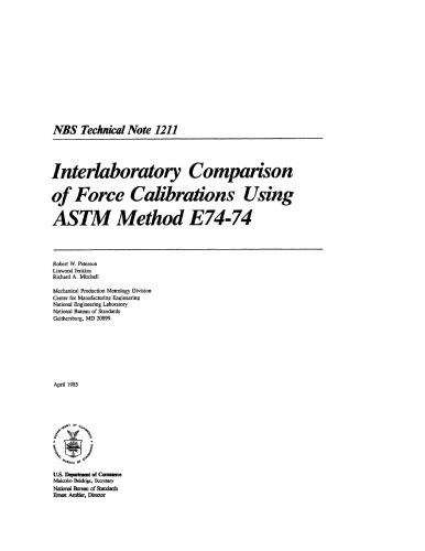 lnterlaboratory Comparison of Force Calibrations Using ASTM Method E74-74