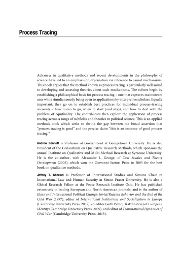 Process Tracing: From Metaphor to Analytic Tool