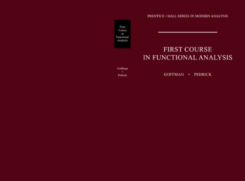 First Course in Functional Analysis