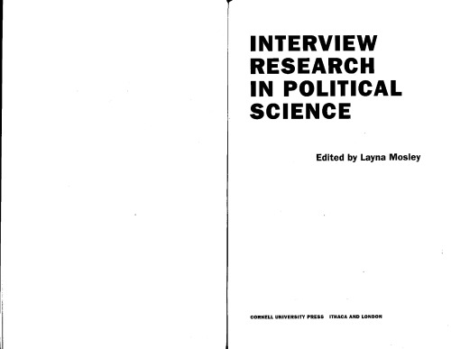 Interview Research in Political Science