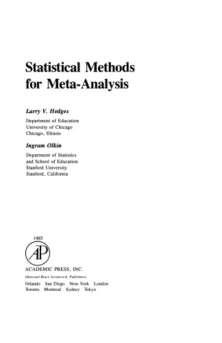 Statistical Methods for Meta-Analysis