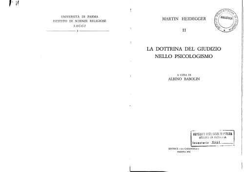 La dottrina del giudizio nello psicologismo