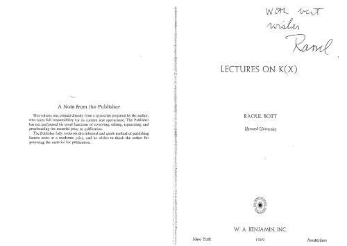 Lectures on K(X)