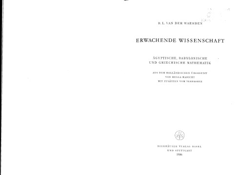 Erwachende Wissenschaft. Ägyptische, babylonische und griechische Mathematik