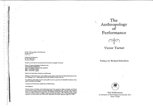 The Anthropology of Performance