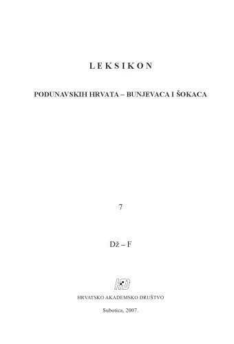 Leksikon podunavskih Hrvata - Bunjevaca i Šokaca