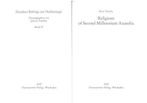 Religions of Second Millenium Anatolia