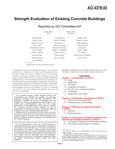 ACI 437R-03: Strength Evaluation of Existing Concrete Buildings