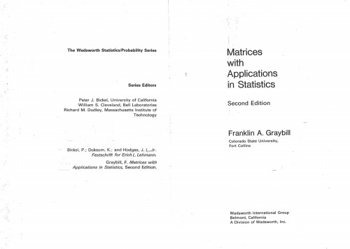 Matrices with Applications in Statistics