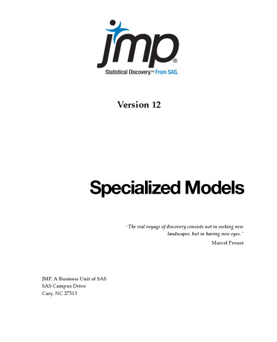 JMP 12 Specialized Models