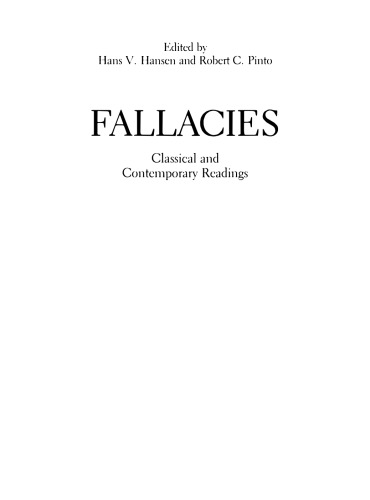 Fallacies: Classical and Contemporary Readings