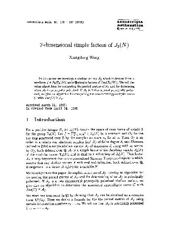 2-dimensional simple factors of J 0(N)