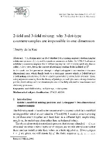 2-fold and 3-fold mixing why 3-dot-type counterexamples are impossible in one dimension