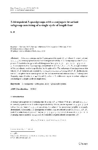 2-idempotent 3-quasigroups with a conjugate invariant subgroup consisting of a single cycle of length four