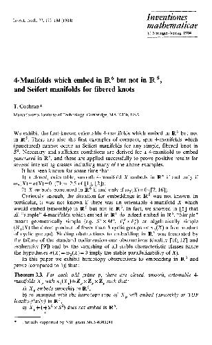 4-Manifolds which embed in R5 R6, and Seifert manifolds for fibered knots