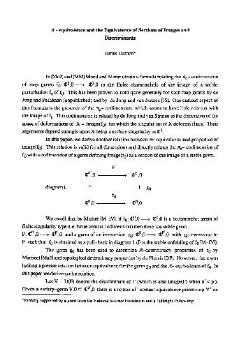 A - equivalence and the equivalence of sections of images and discriminants