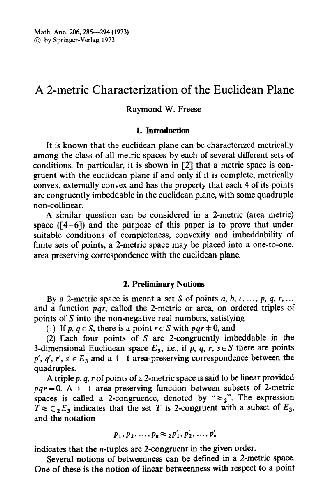 A 2-metric characterization of the euclidean plane