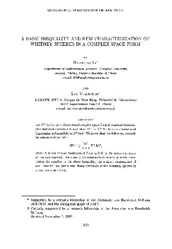 A basis inequality and new characterization of Whitney spheres in a complex space form