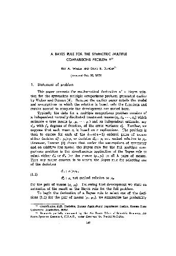 A bayes rule for the symmetric multiple comparisons problem II