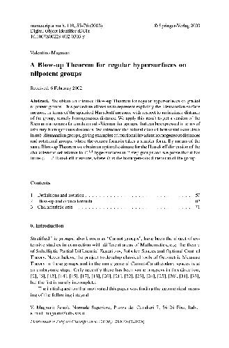 A Blow-up Theorem for regular hypersurfaces on nilpotent groups