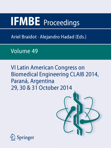 VI Latin American Congress on Biomedical Engineering CLAIB 2014, Paraná, Argentina 29, 30 & 31 October 2014