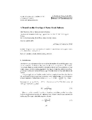 A Bound on the Overlap of Same-Sized Subsets