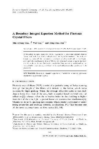 A Boundary Integral Equation Method for Photonic Crystal Fibers