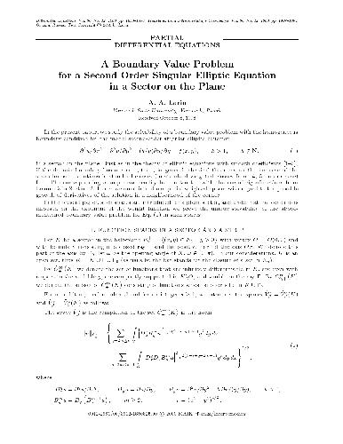 A Boundary Value Problem for a Second-Order Singular Elliptic Equation in a Sector on the Plane