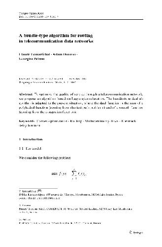 A bundle-type algorithm for routing in telecommunication data networks