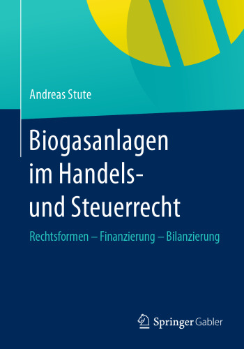 Biogasanlagen im Handels- und Steuerrecht: Rechtsformen – Finanzierung – Bilanzierung