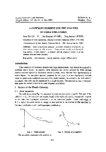 A catenary element for the analysis of cable structures