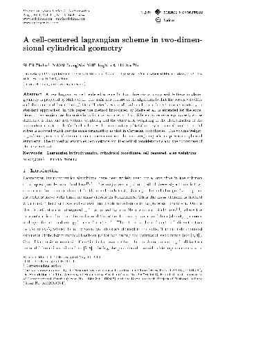 A cell-centered lagrangian scheme in two-dimensional cylindrical geometry