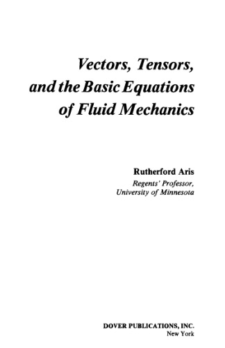 Vectors, tensors, and the basic equations of fluid mechanics