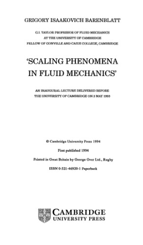 'Scaling phenomena in fluid mechanics'