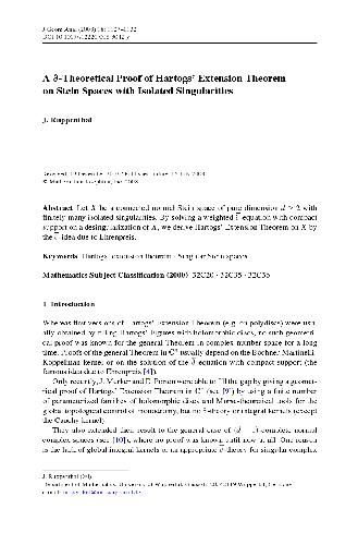 A -Theoretical Proof of Hartogs Extension Theorem on Stein Spaces with Isolated Singularities