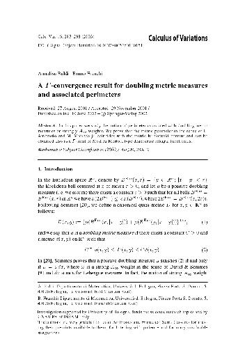 A Г-convergence result for doubling metric measures and associated perimeters