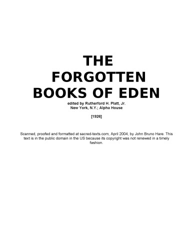 The lost books of the Bible ; and, The forgotten books of Eden