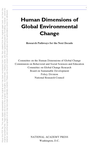 Human Dimensions of Global Environmental Change: Research Pathways for the Next Decade