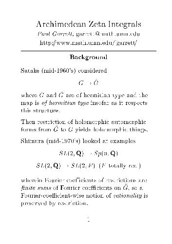 Archimedean Zeta Integrals