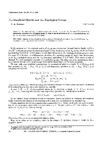 A-Simplicial Objects and A-Topological Groups