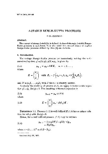 A-stable Runge-Kutta processes