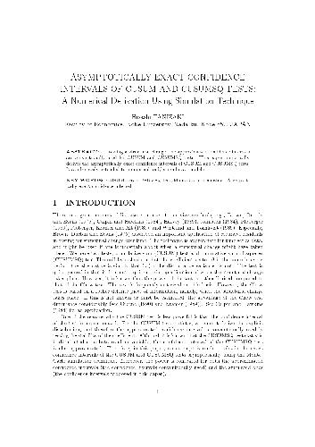 Asymtotically exact confidence intervals of CUSUM and CUSUMSQ tests: A Numerical Derivation Using Simulation Technique